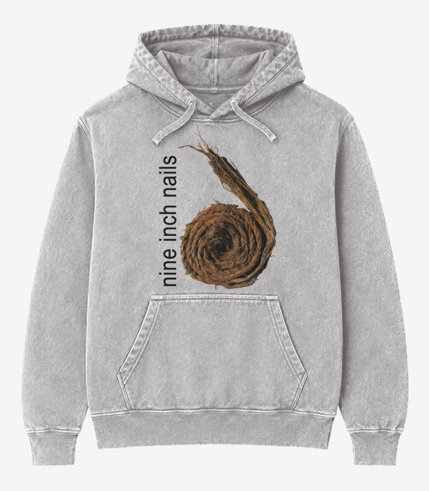Poleron Canguro Acid Wash Gris Melange de NIN Further Down the Spiral