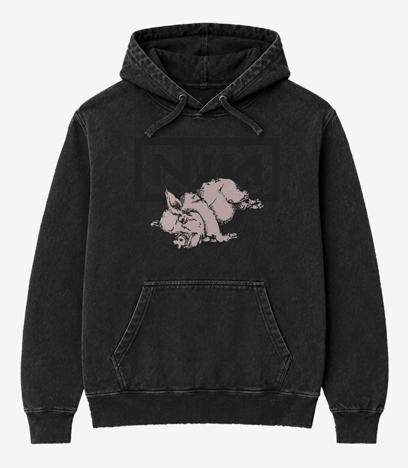 Poleron Canguro Acid Wash Negro de NIN Piggy