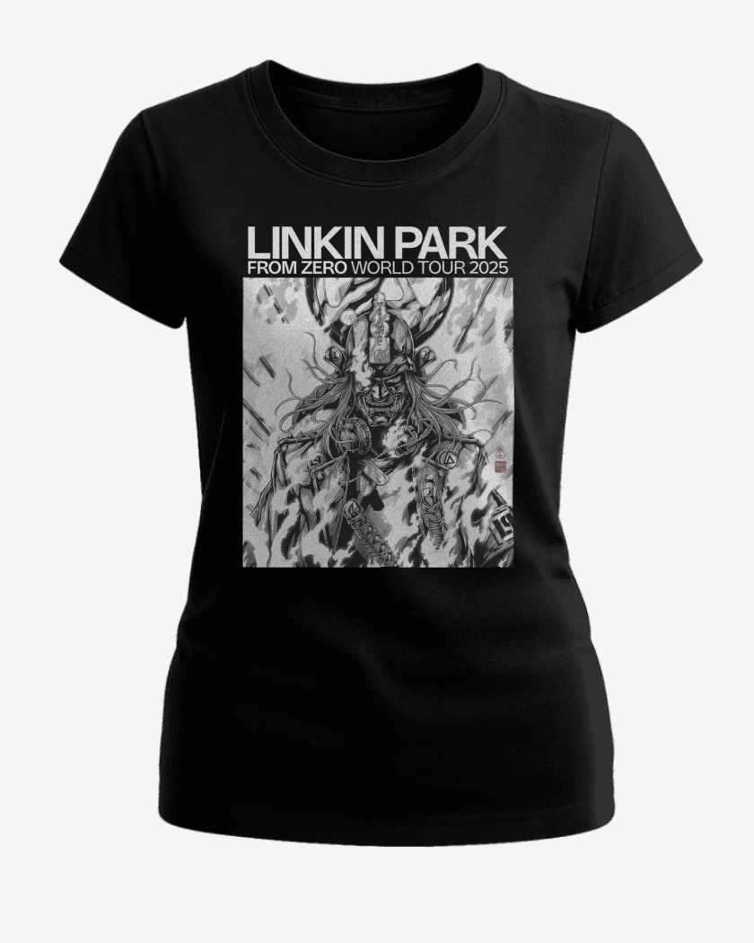 Polera de Mujer Negro de Linkin Park Saitama Samurai