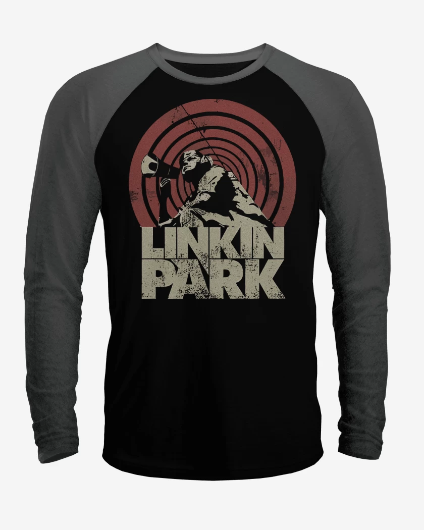 Polera Raglan Negro / Negro Heather de Linkin Park Voice