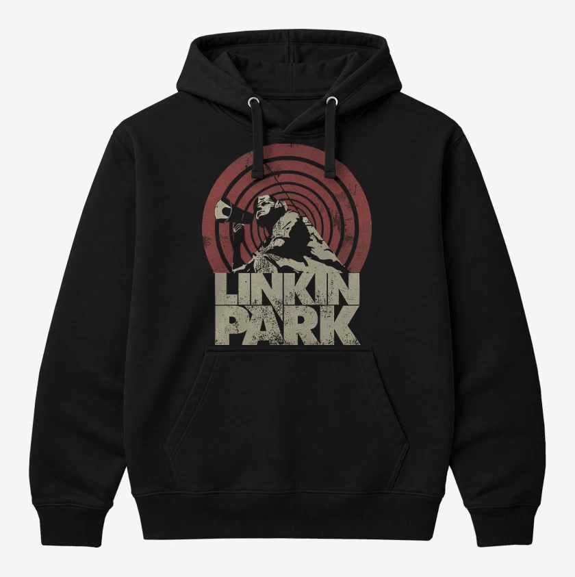 Polerón Canguro Negro de Linkin Park Voice