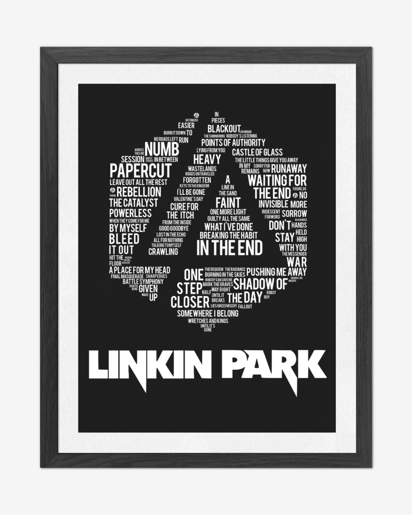 Cuadro decorativo Negro de Linkin Park Logo Letras