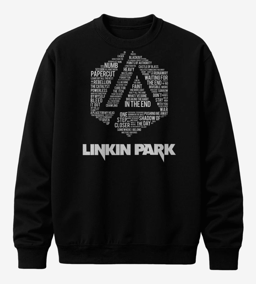 Poleron polo Negro de Linkin Park Logo Letras