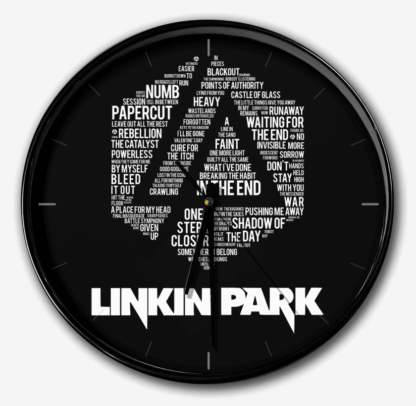 Reloj Negro de Linkin Park Logo Letras