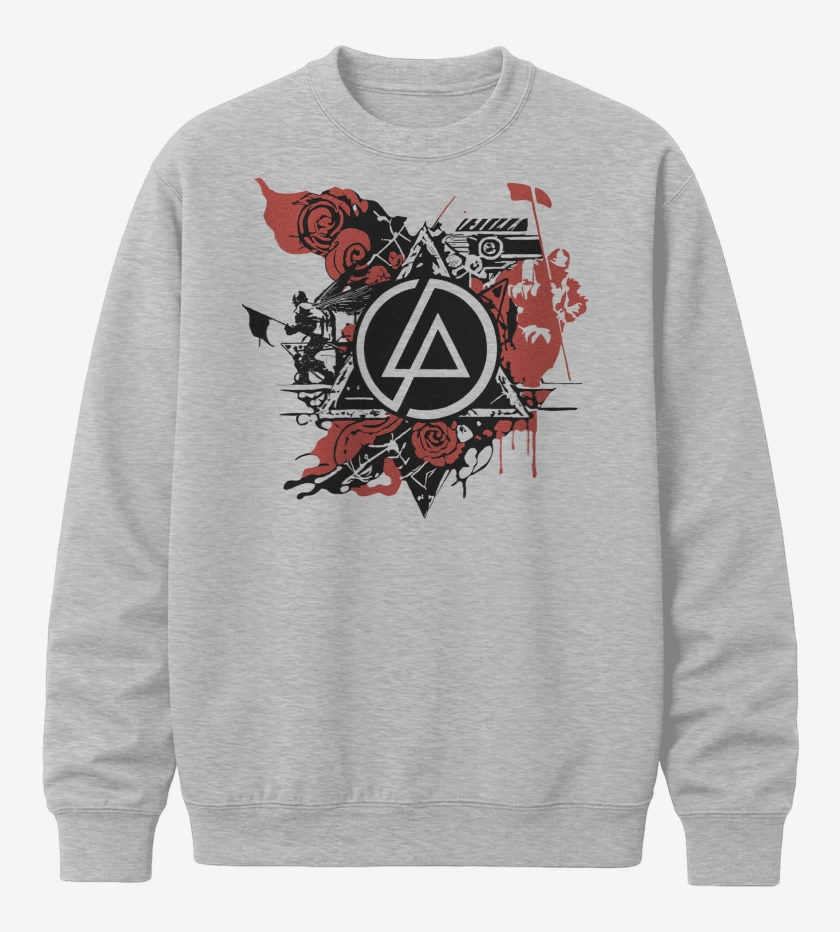 Poleron polo Gris Melange de Linkin Park Logo