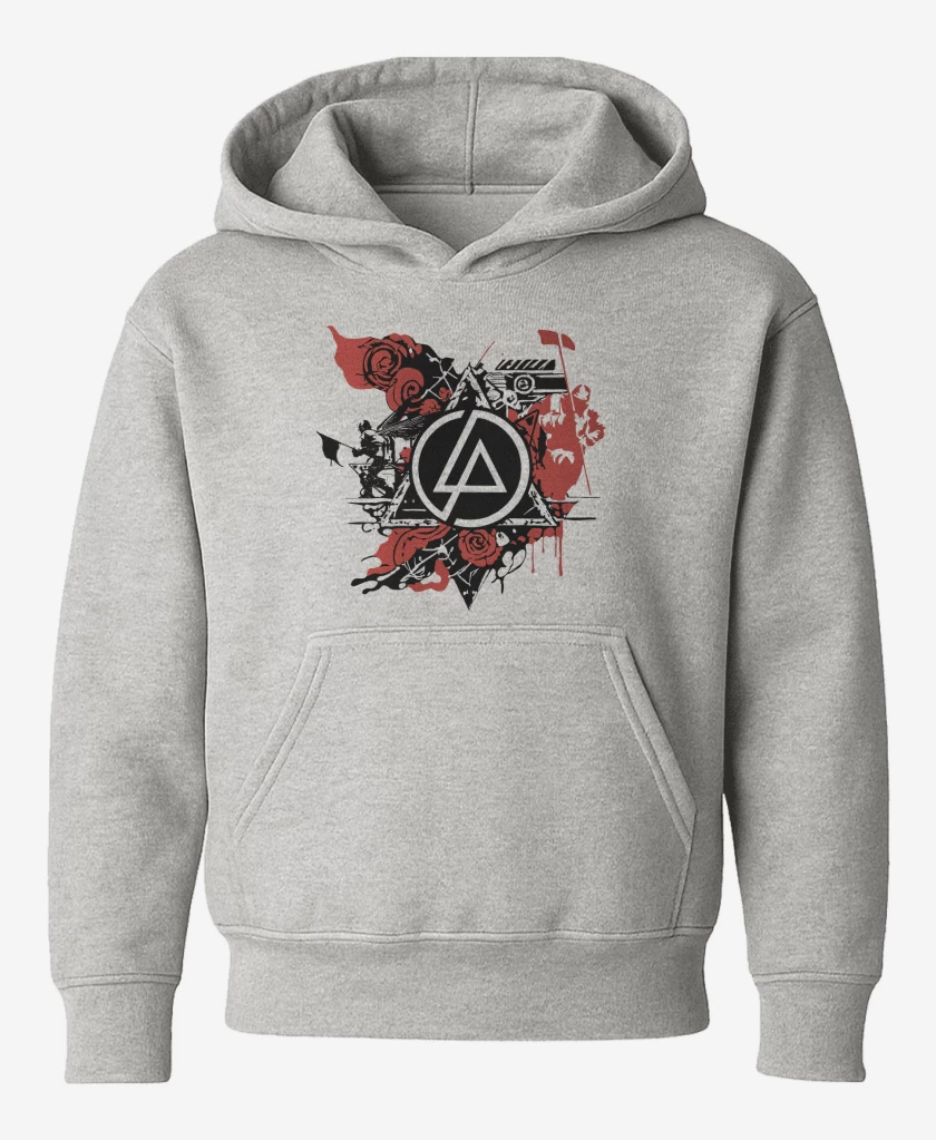 Poleron de niño Gris Melange de Linkin Park Logo