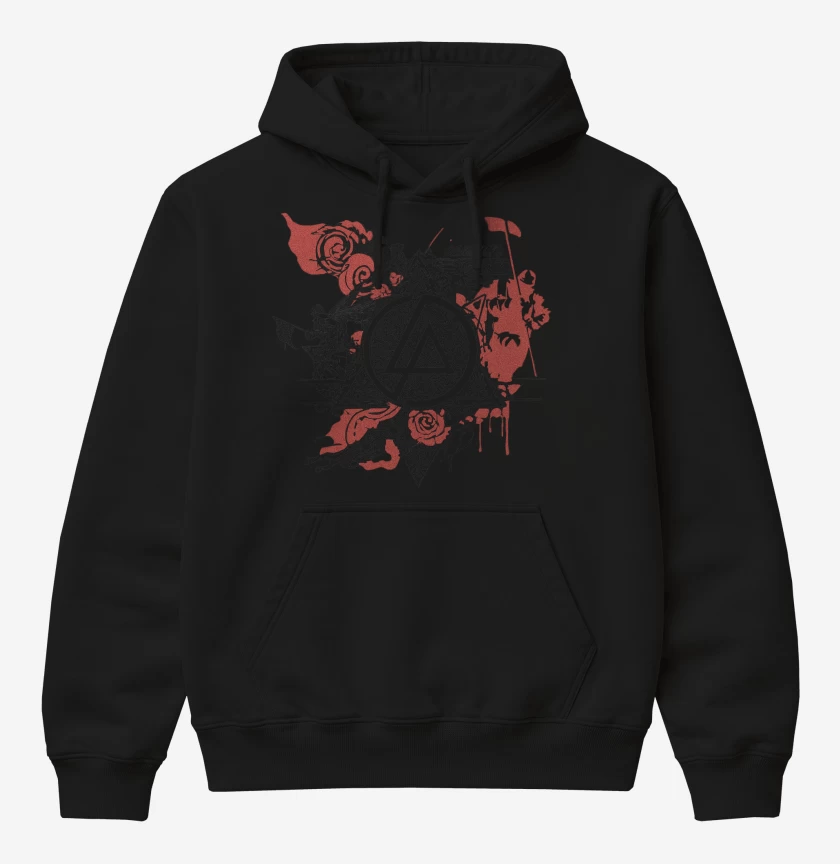 Poleron Canguro básico Negro de Linkin Park Logo