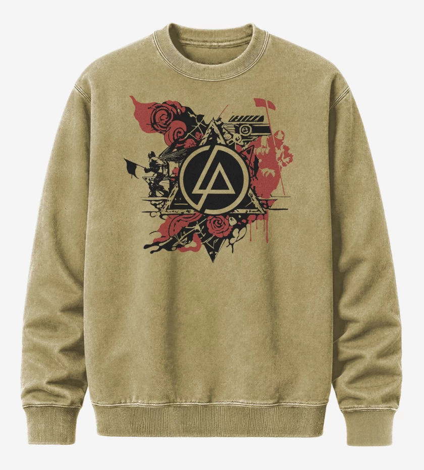 Poleron Polo Acid Wash Beige de Linkin Park Logo