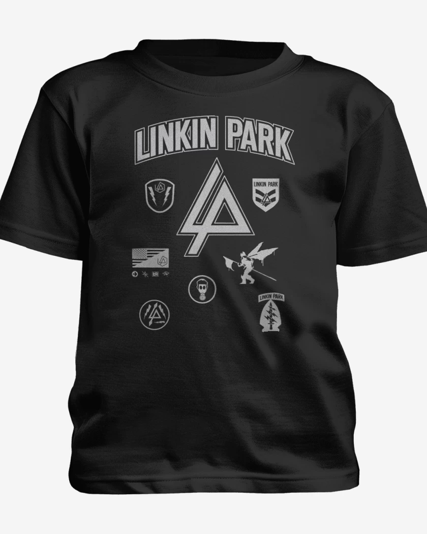 Polera de niño Negro de Linkin Park Parches