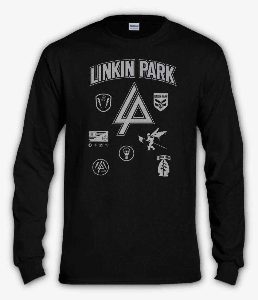 Polera manga larga Negro de Linkin Park Parches