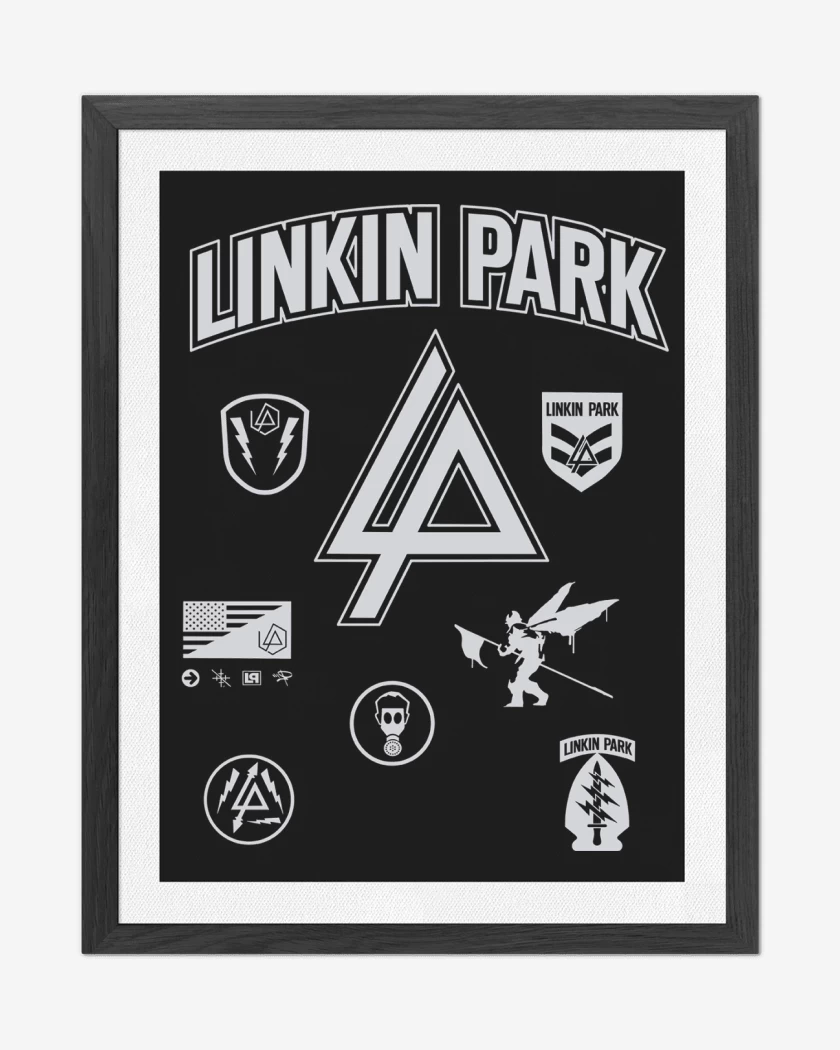 Cuadro decorativo Negro de Linkin Park Parches