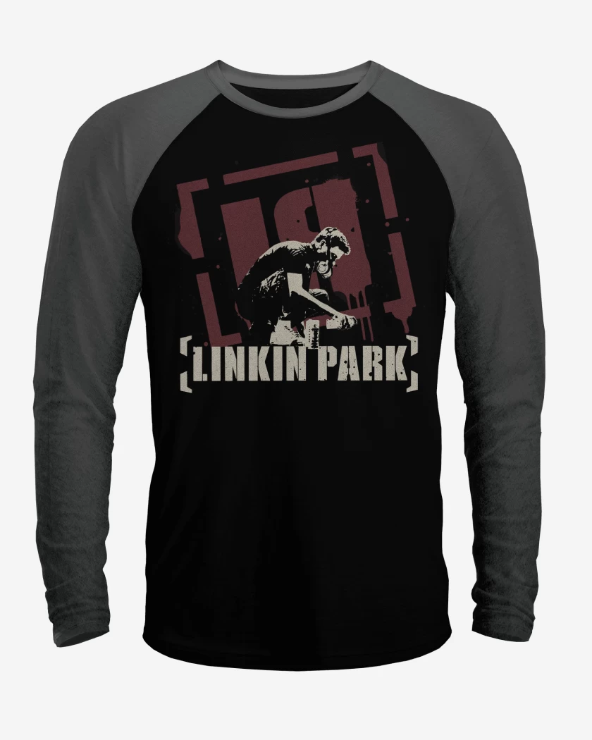 Polera Raglan Negro / Negro Heather de Linkin Park Meteora
