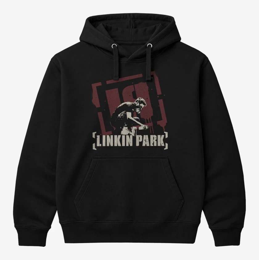 Polerón Canguro Negro de Linkin Park Meteora