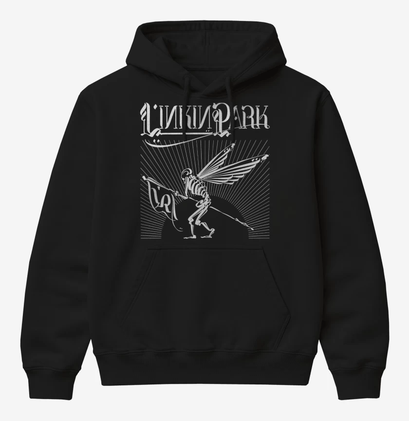 Poleron Canguro básico Negro de Linkin Park Skull Theory