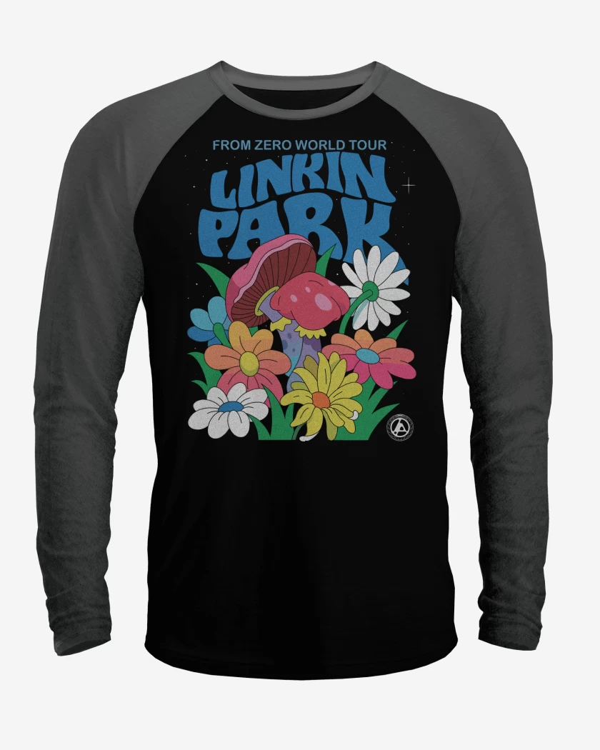 Polera Raglan Negro / Negro Heather de Linkin Park From Zero
