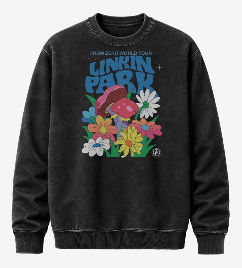 Poleron Polo Acid Wash Negro de Linkin Park From Zero