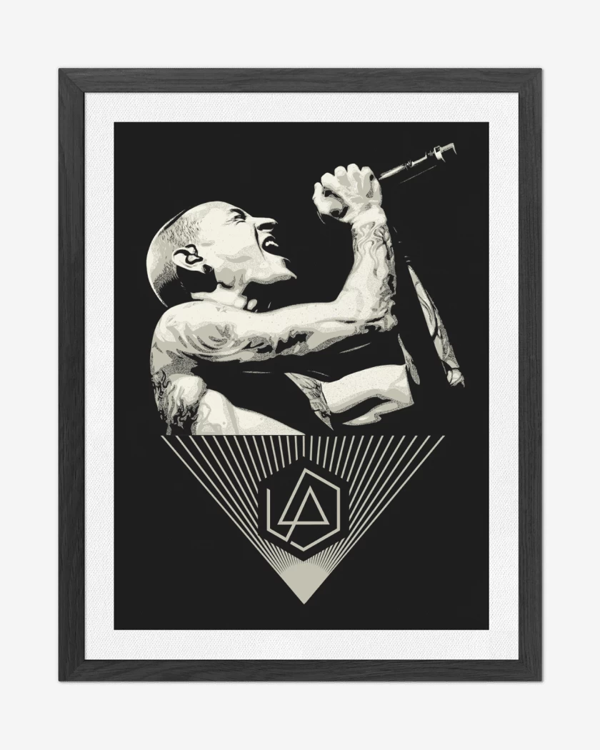 Cuadro decorativo Negro de Linkin Park Chester 