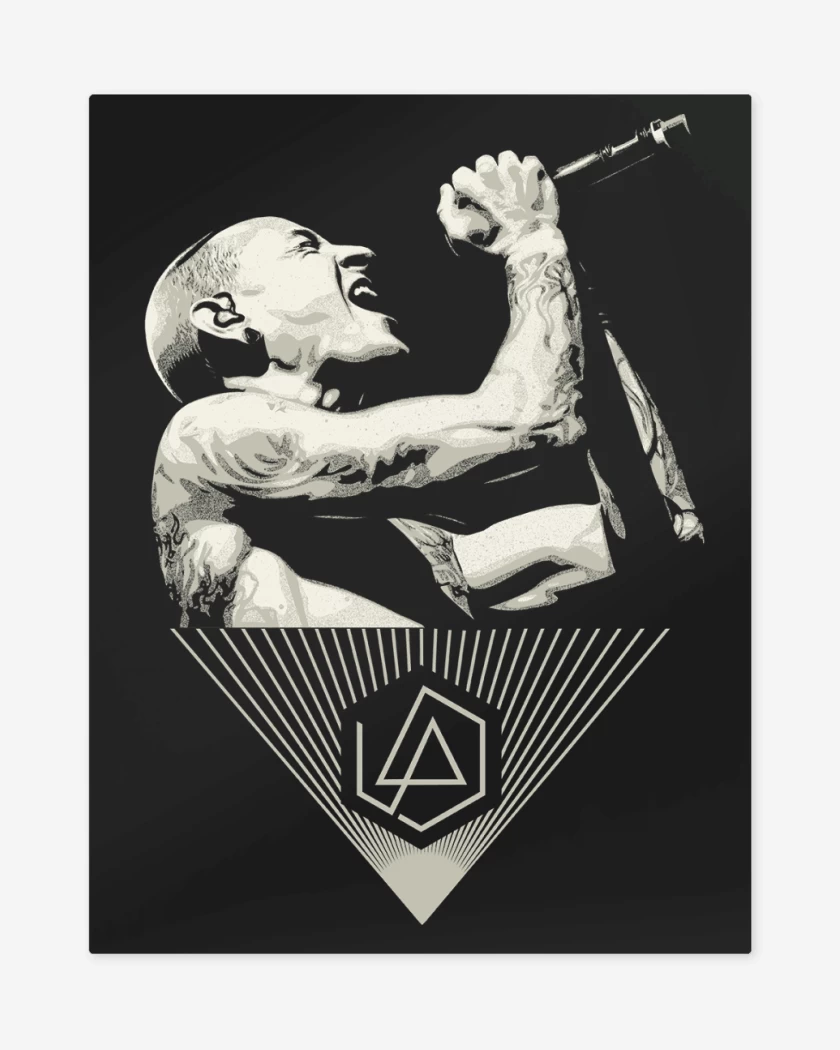 Print metalico Negro de Linkin Park Chester 