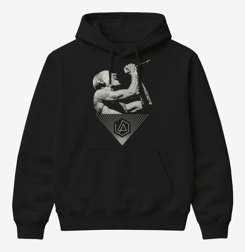 Poleron Canguro básico Negro de Linkin Park Chester 