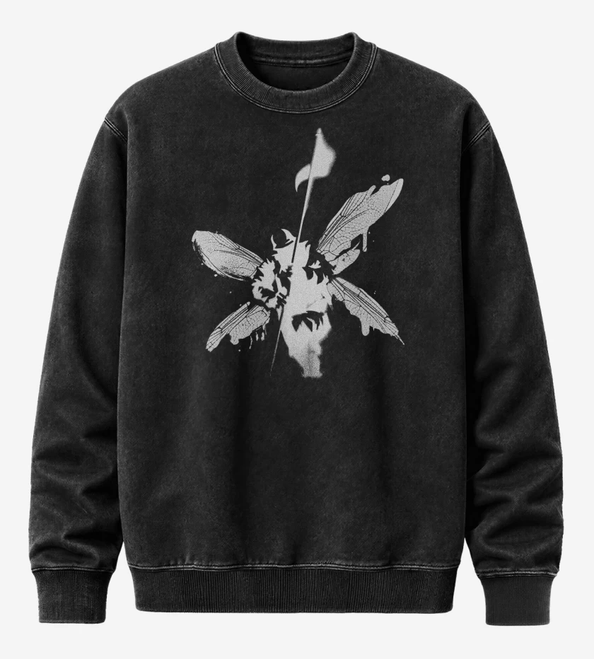 Poleron Polo Acid Wash Negro de Linkin Park Hybrid v2