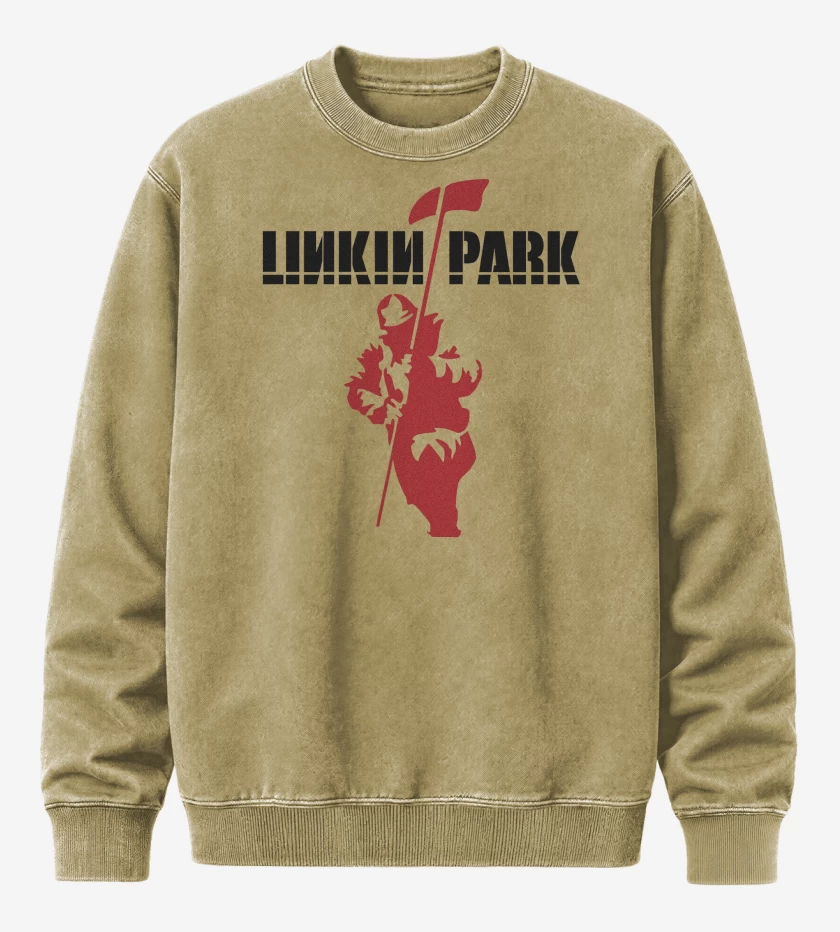 Poleron Polo Acid Wash Beige de Linkin Park Hybrid Theory