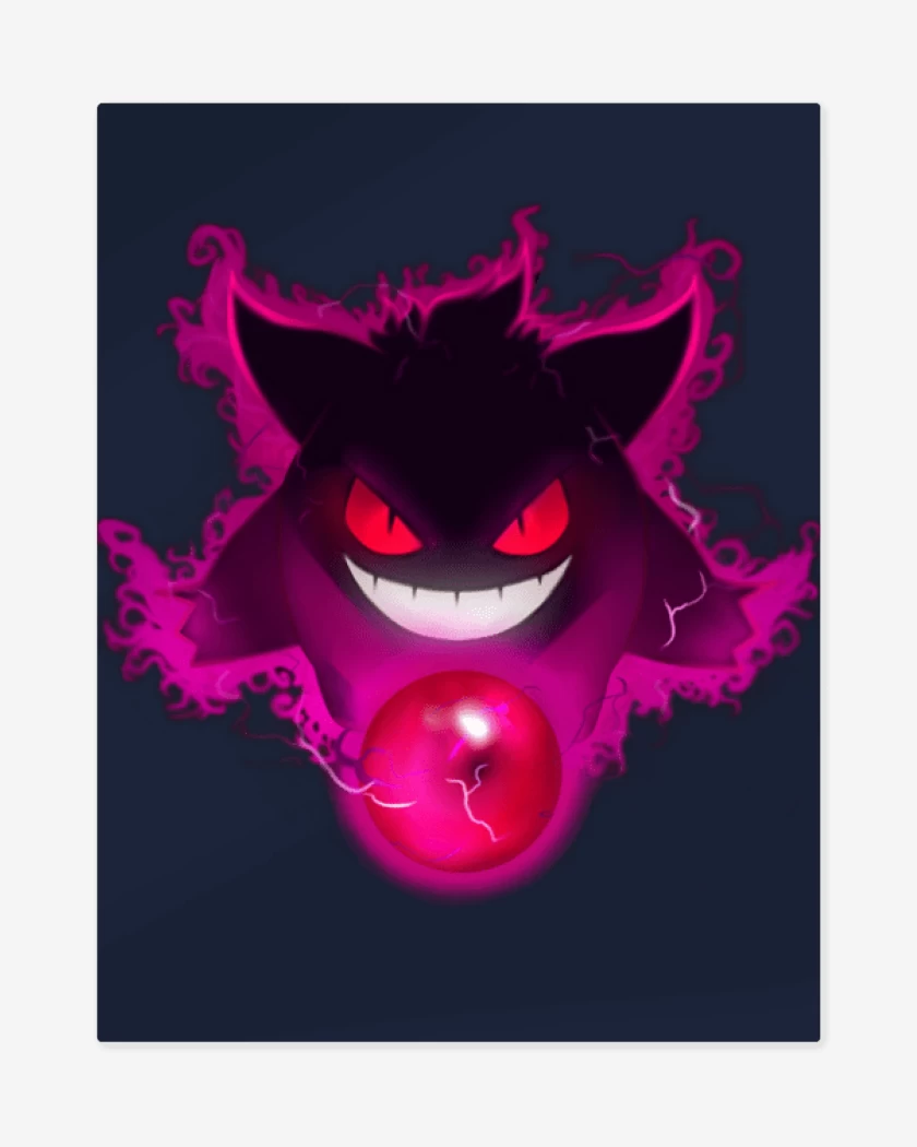 Print metalico Azul Marino de Gengar Full color