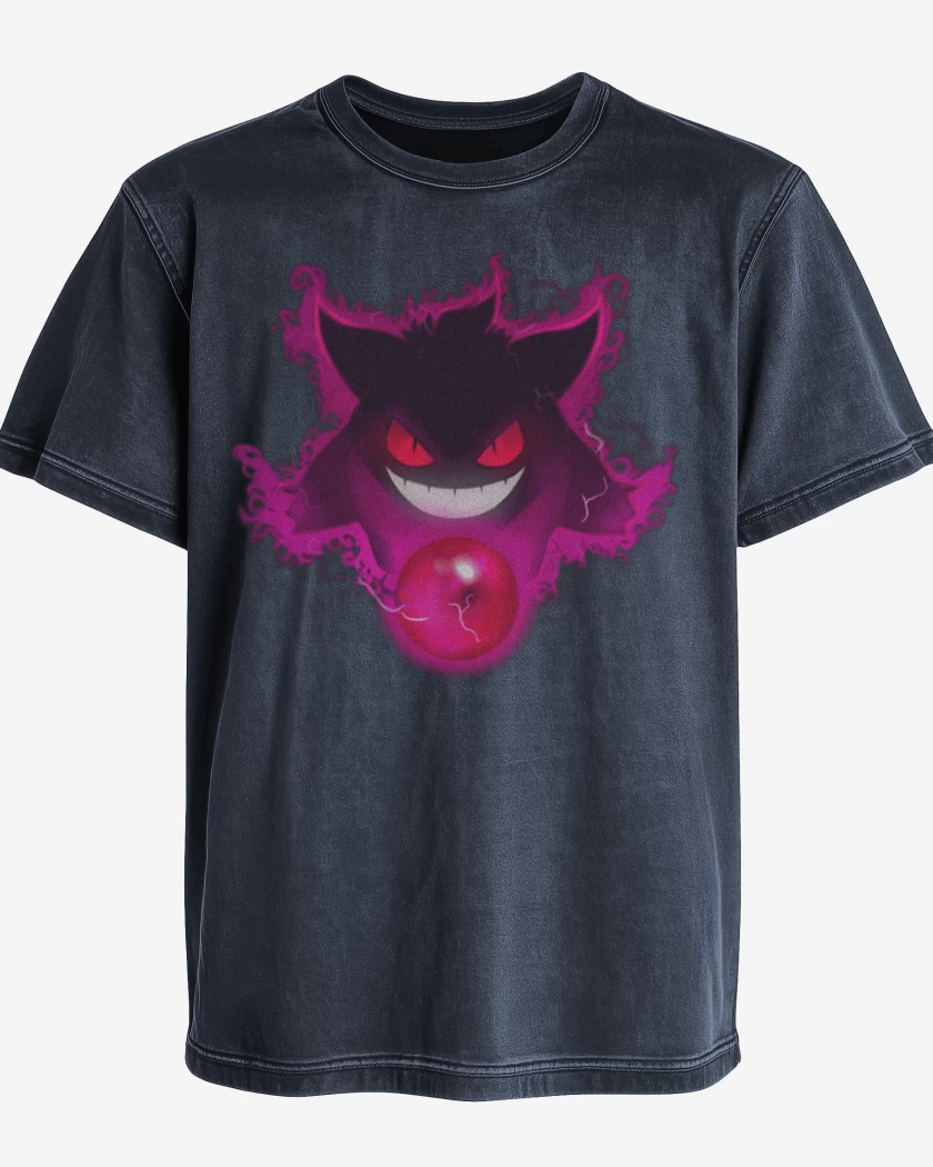 Polera desgastada Azul Marino de Gengar Full color