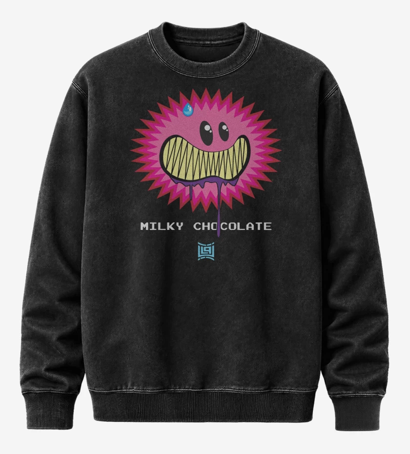 Poleron Polo Acid Wash Negro de Linkin Park Milky Chocolate
