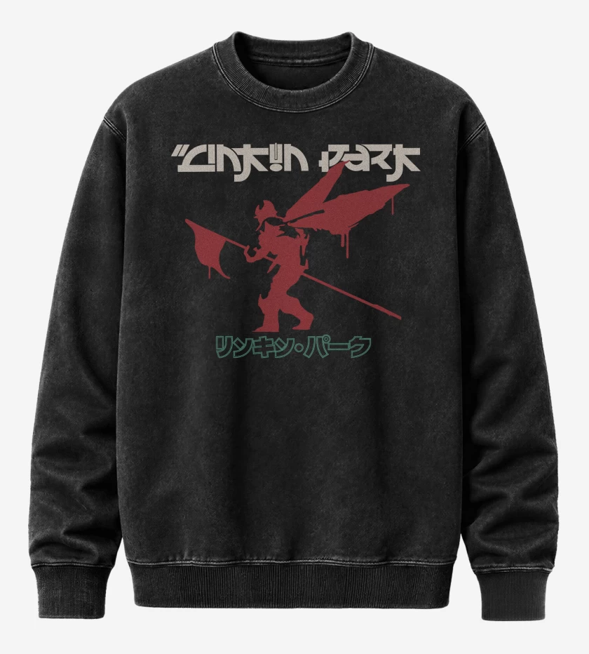 Poleron Polo Acid Wash Negro de Linkin Park Soldier