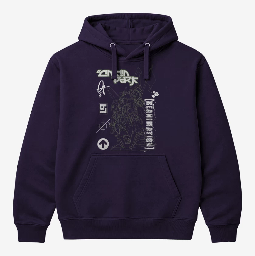 Polerón Canguro Morado de Linkin Park Reanimation
