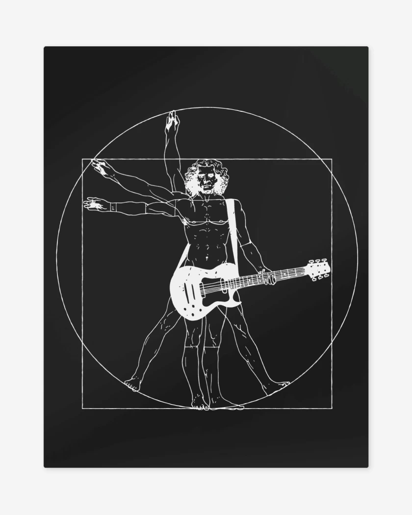 Print metalico Negro de Guitar Vitruvio