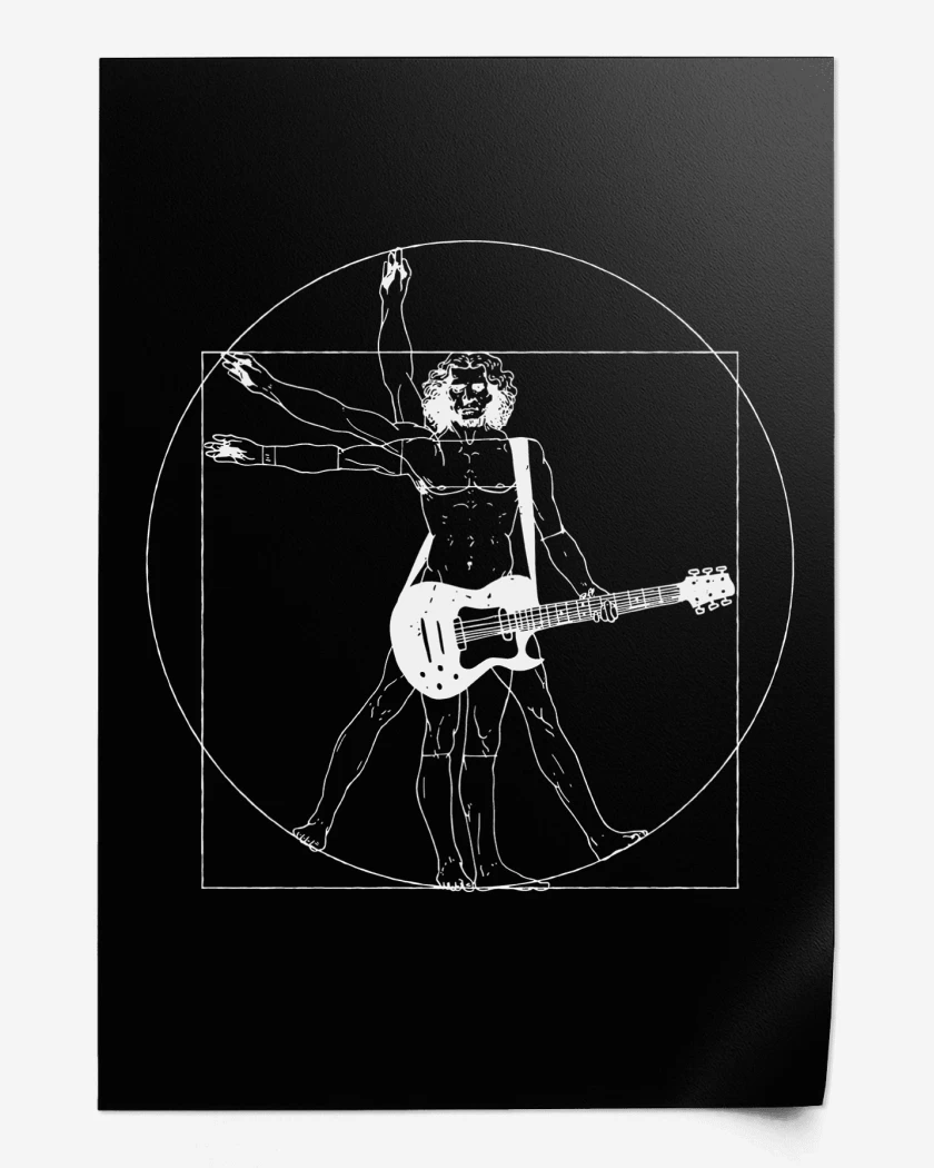 Print Negro de Guitar Vitruvio