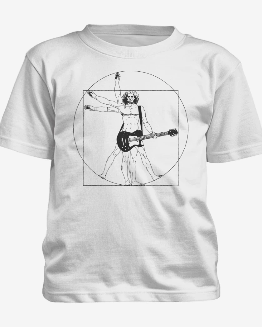 Polera de niño Blanco de Vitruvio Guitarrista