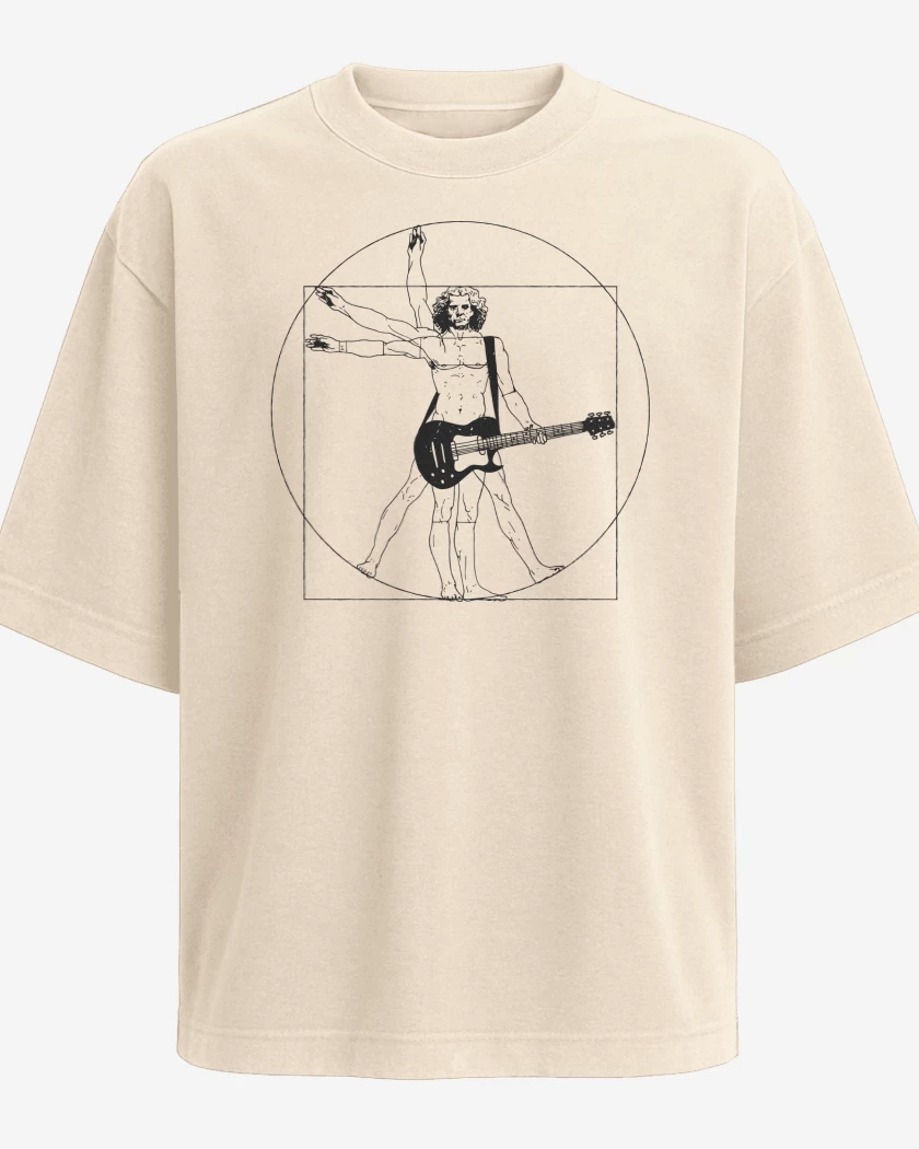 Polera Oversize Beige de Vitruvio Guitarrista