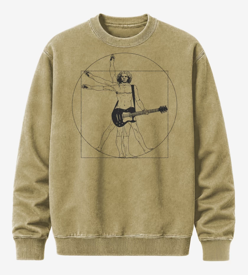 Poleron Polo Acid Wash Beige de Vitruvio Guitarrista