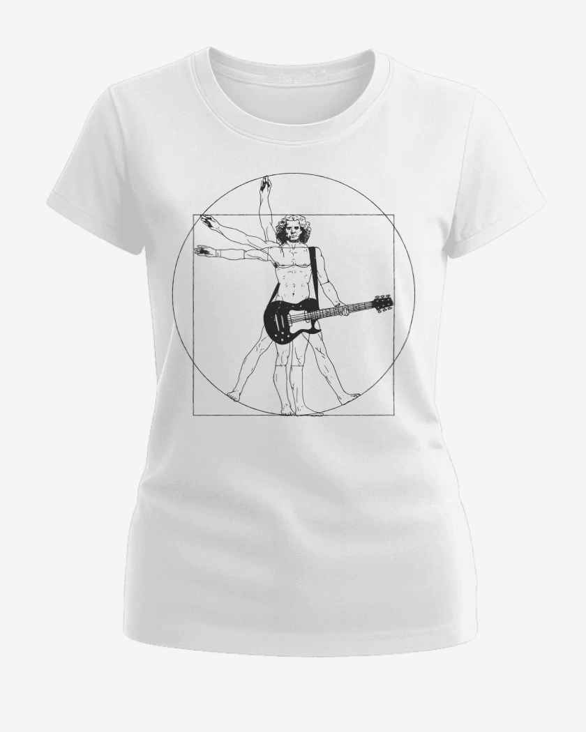 Polera de Mujer Blanco de Vitruvio Guitarrista