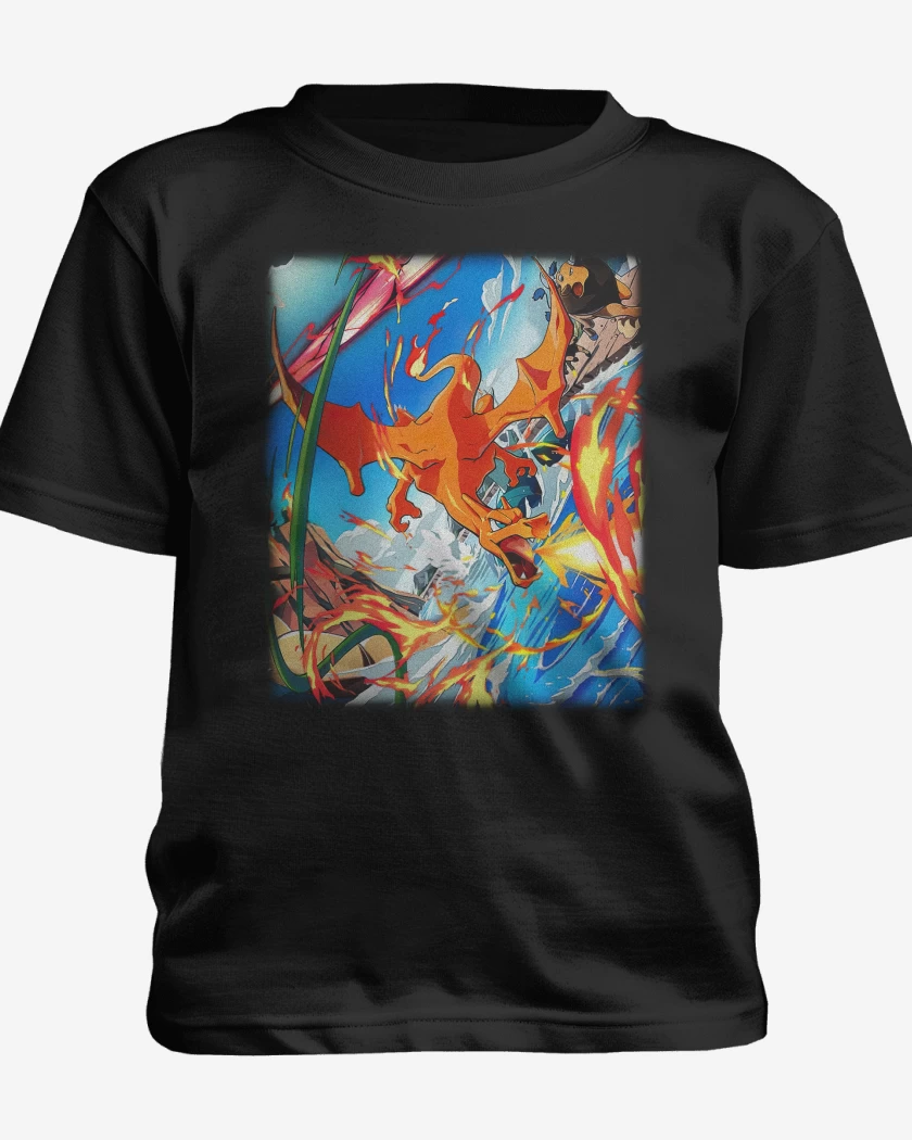 Polera de niño Negro de Charizard TCG Pocket