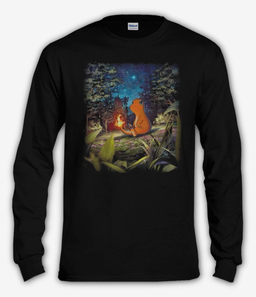 Polera manga larga Negro de Charmander TCG Pocket 