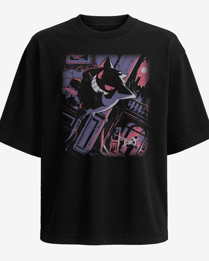 Polera Oversize Negro de Gengar TCG Pocket