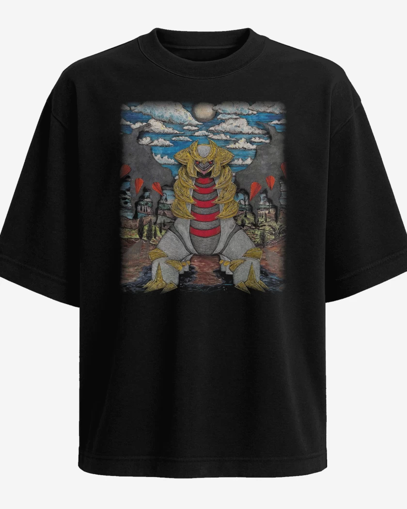 Polera Oversize Negro de Giratina TCG Pocket