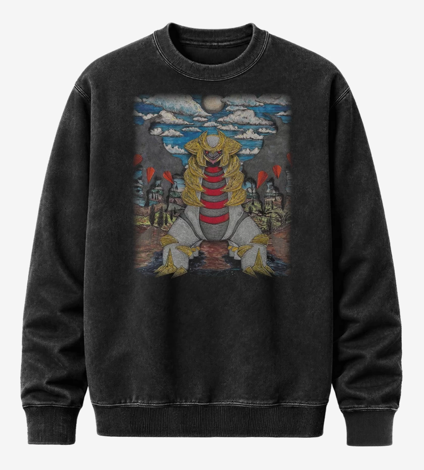 Poleron Polo Acid Wash Negro de Giratina TCG Pocket