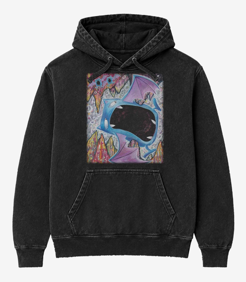 Poleron Canguro Acid Wash Negro de golbat TCG Pocket