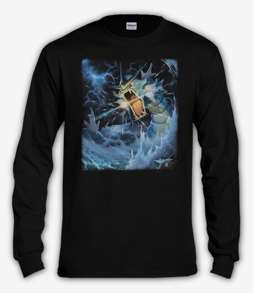 Polera manga larga Negro de Gyarados TCG Pocket