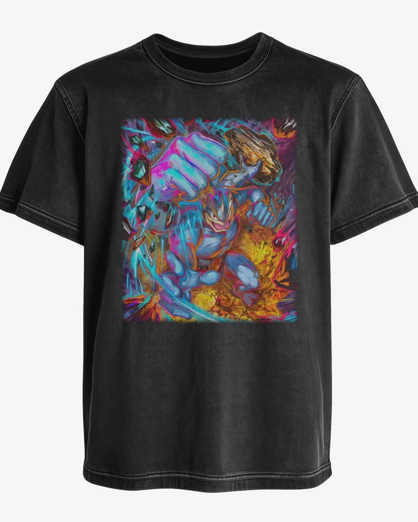 Polera desgastada Negro de Machamp TCG Pocket