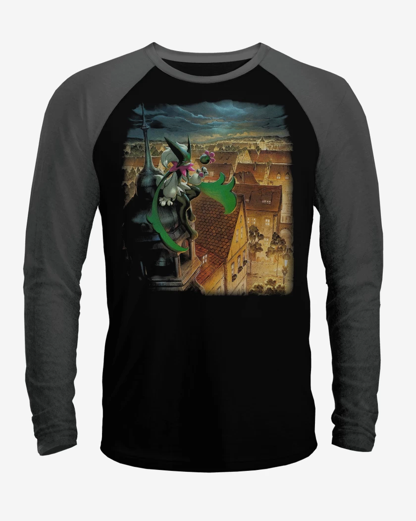 Polera Raglan Negro / Negro Heather de Meowscarada TCG Pocket