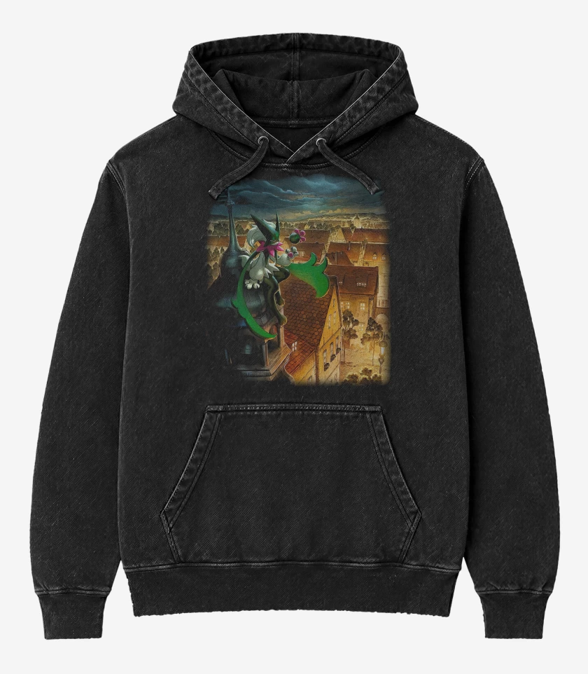 Poleron Canguro Acid Wash Negro de Meowscarada TCG Pocket