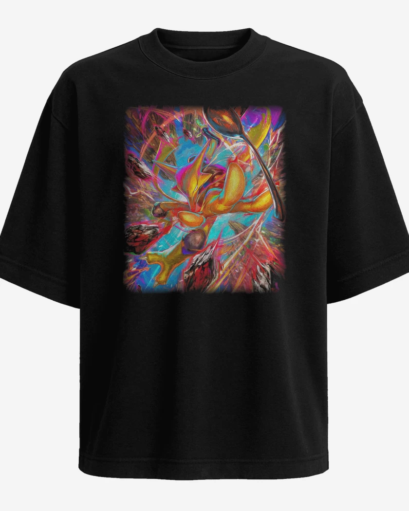 Polera Oversize Negro de Alakazam TCG Pocket