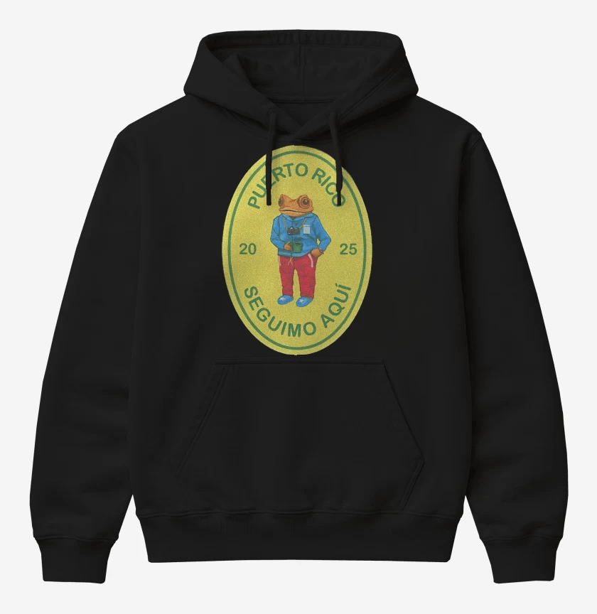 Poleron Canguro básico Negro de Bad Bunny Seguimos Aqui