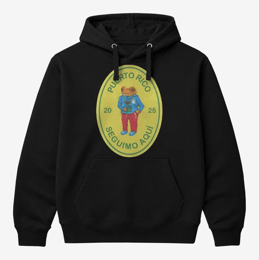 Polerón Canguro Negro de Bad Bunny Seguimos Aqui