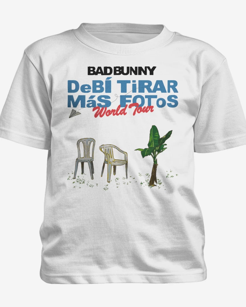 Polera de niño Blanco de Bad Bunny Debi Tirar Más Fotos